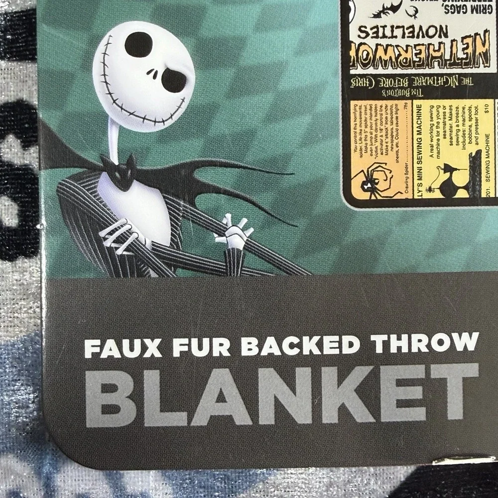 Disney Nightmare Before Christmas Comic Strip Throw Blanket Jack Skellington NEW